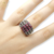 Anillo Plata Raices Piedras Rojas cod2230