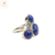 Anillo Plata con Piedras Azules cod2645 - ByMariana