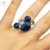 Imagen de Anillo Plata con Piedras Azules cod2645