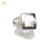 Anillo Plata Nacar Blanco Cuadrado cod2623