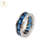 Anillo Plata Bulgari Cinta con Piedras Azul Medio Sin Fin cod1113