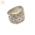 Anillo Plata Y Oro Ancho Importante Mujer cod1164