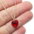 Cadena Plata + Dije Corazon Swarovski Rojo 10 mm cod3009 - comprar online