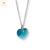 Cadena Plata + Dije Corazon Swarovski Verde Esmeralda 10 mm cod3335 - comprar online