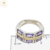 Anillo Plata Y Oro Piedra 6 Baguette Recto Violeta cod1108 - comprar online