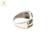 Anillo Plata Y Oro Piedra 6 Baguette Zigzag Negro Mujer cod1110