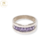 Anillo Plata Tipo Medio Sin Fin Baguette Violeta cod1256