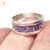 Anillo Plata Tipo Medio Sin Fin Baguette Violeta cod1256