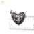 Dije Acero Corazon Espiral Negro cod2300