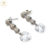 Aros Plata Rodinada con Cubic Y Swarovski (Conjunto cod2038) cod2039