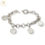 Pulsera Plata con 4 Dijes San Benito cod1365