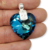 Dije Plata Swarovski Corazon Azul Bermuda Blue 28 mm cod2102 - comprar online