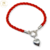 Pulsera Plata Hilo Seda Rojo + Dije Corazon Plata Inflada Marinero cod3899