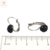 Aros Acero Colgante Brisura con Microperlas Negras cod3954