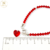 Pulsera Plata Swarovski Ch Cristal Rojo + Dije Corazon Swarovski cod1345 - comprar online