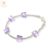 Pulsera Plata con 5 Mariposas Swarovski Violeta Lila cod4089