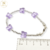 Pulsera Plata con 5 Mariposas Swarovski Violeta Lila cod4089