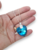 Cadena Plata Groumet + Dije Swarovski Corazon Azul Bermuda Blue 28 mm cod4415