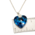 Cadena Plata Groumet + Dije Swarovski Corazon Azul Bermuda Blue 28 mm cod4415