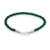 Pulsera Plata 925 Hilo Seda Verde Oscuro con Mosqueton cod4459