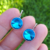 Aros Swarovski Plateado Bella Rivoli Azul 13 mm Brisura cod4549 - comprar online