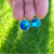 Aros Swarovski Plateado Bella Rivoli Azul 13 mm Brisura cod4549 en internet