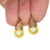 Aros Acero Dorados Lady Di Perla Amarilla 10 mm cod3868