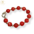 Pulsera Plata con Piedras Naturales Rojas Cierre Marinero cod1879