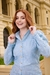Camisa Cida azul em laise bordado