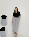 Saia Jeans Midi Cinza