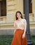 Blusa Ravenna em Viscose (listras marrons e brancas) - comprar online