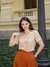 Blusa Ravenna em Viscose (listras marrons e brancas)