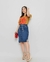 Saia Jeans Midi com cinto em Tecido