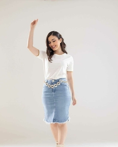 Saia Jeans Midi