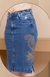 Saia Jeans com bordado e pedraria