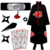 Kit Manto Akatsuki + Bandana Kunai Shuriken Colar Itachi Top