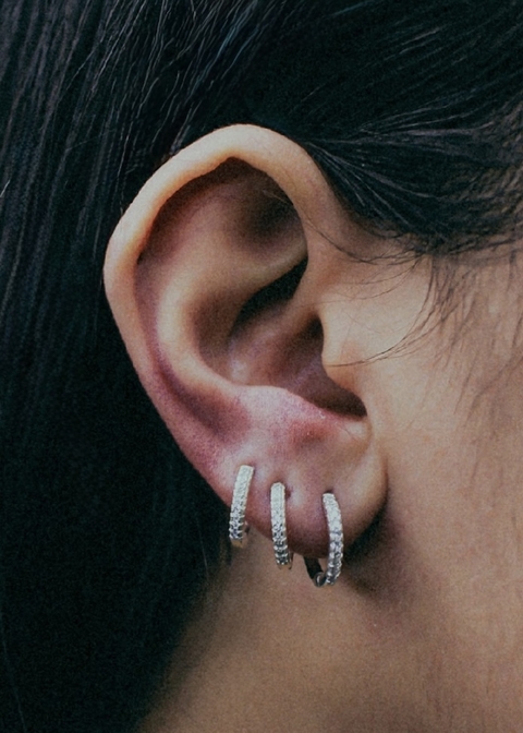 Trio Argolas Cravejadas P, M e G 1 Fileira - comprar online