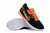 Chuteira Nike Streetgato Futsal em preto e laranja e a sola branca.