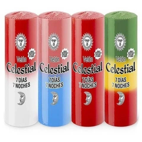 Bulto Nuevo Velón Celestial 7 Días Lisos x 10 Unid 14 cm - comprar online