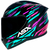 CAPACETE ASX CITY ARROW BRILHO PRETO/TIFFANY/ROXO - FC MOTO PEÇAS