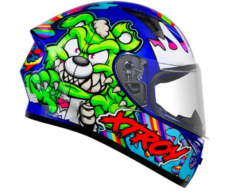 CAPACETE X TROY FF 526 TED AZUL/VERDE