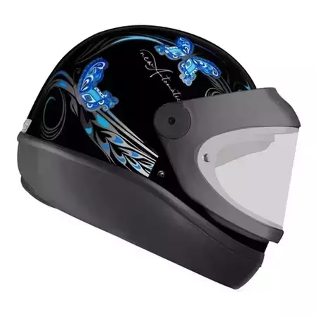 CAPACETE AUTOMATICO BORBOLETA PT/AZUL - comprar online