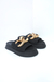 Lara - Papete Flatform Corrente Feminina Preta - comprar online