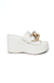 Lali - Tamanco Plataforma Corrente Feminino Off White - loja online