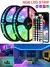 RGB LED Strip Lights para quarto, controle remoto, mudança de cor, luzes de fit