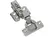 Dobradiça com amortecedor calço click em metal, ideal para portas de móveis.
