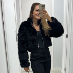 Casaco de pelo preto - comprar online