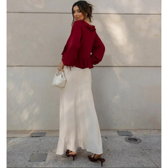Saia off-white cetim - comprar online