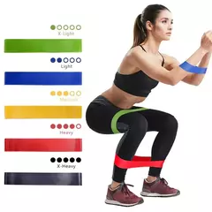 Kit 5 Faixas Elásticas Para Exercícios Multifuncional Yoga Fisioterap