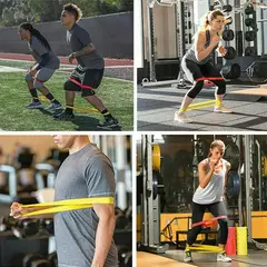 Kit 5 Faixas Elásticas Para Exercícios Multifuncional Yoga Fisioterap